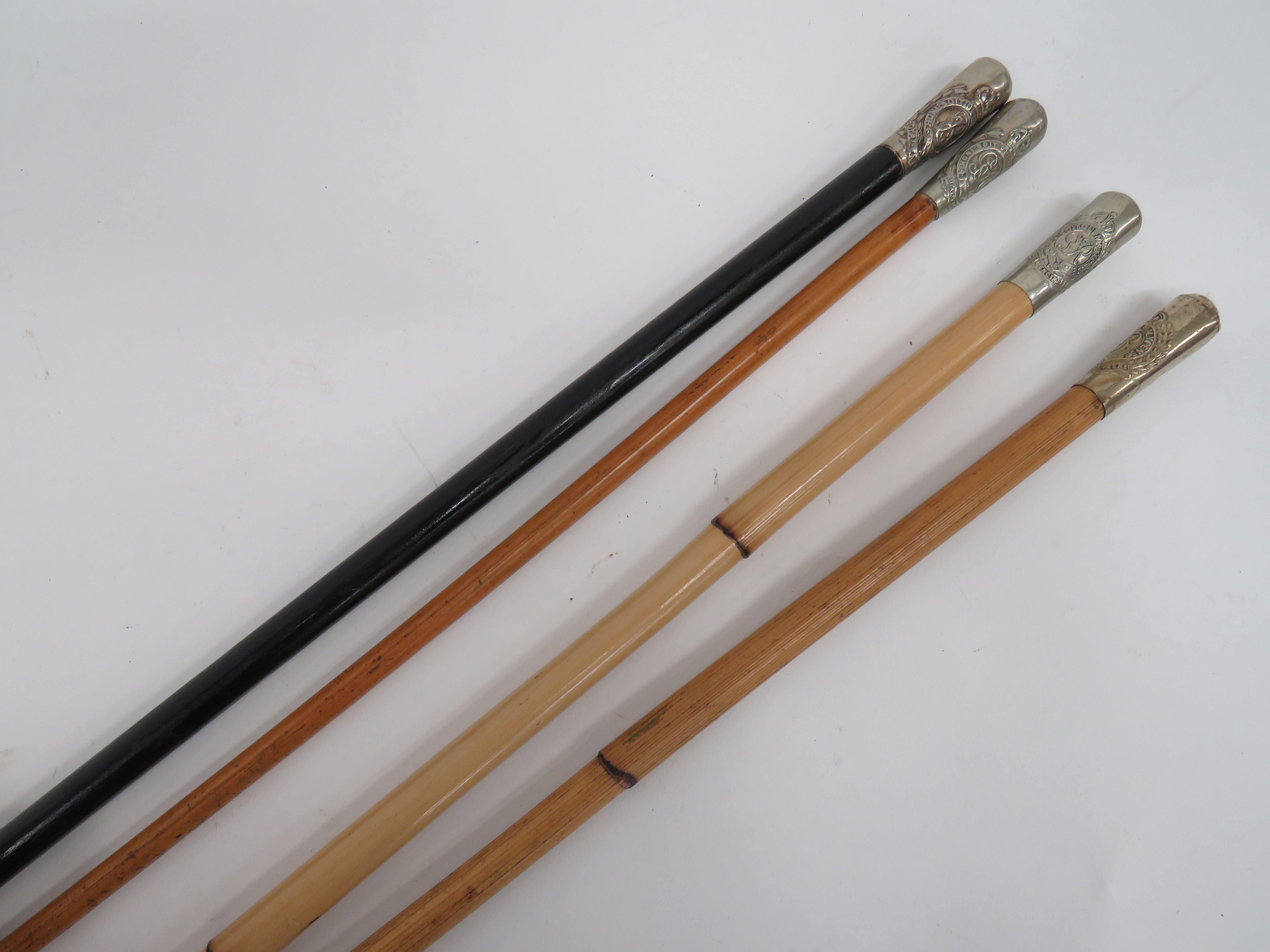 Four Various Royal Engineers Swagger Sticks