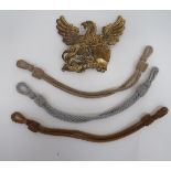 Imperial Baden Pickelhaube Plate and Three Chinstraps