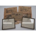 Two WW1 Mentioned In Dispatches Certificates