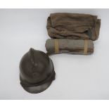 WW2 French Steel Helmet and Italian Equipment