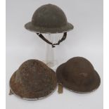 Three WW2 British Steel Helmets