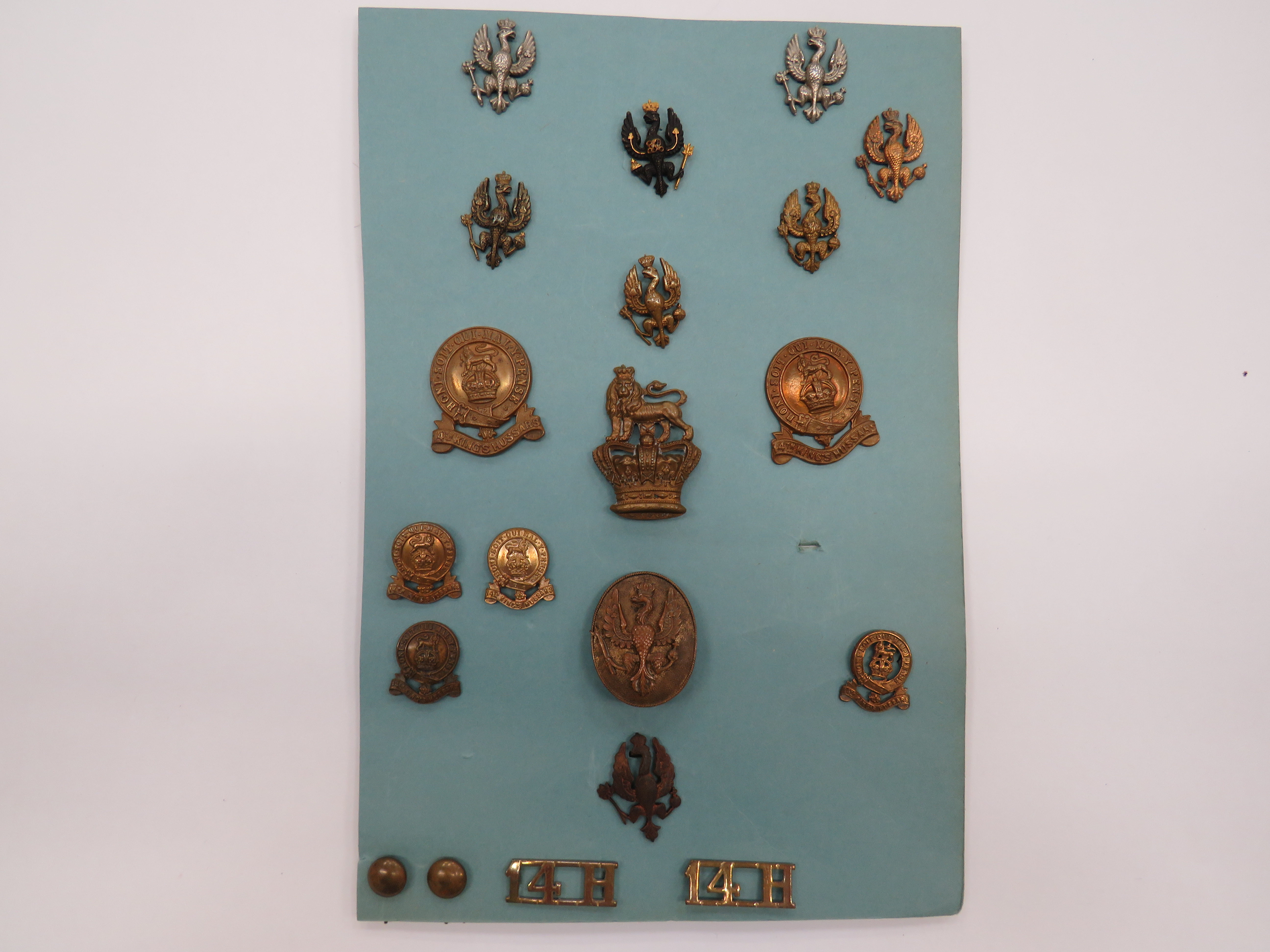 Selection of 14th Kings Hussars Badges