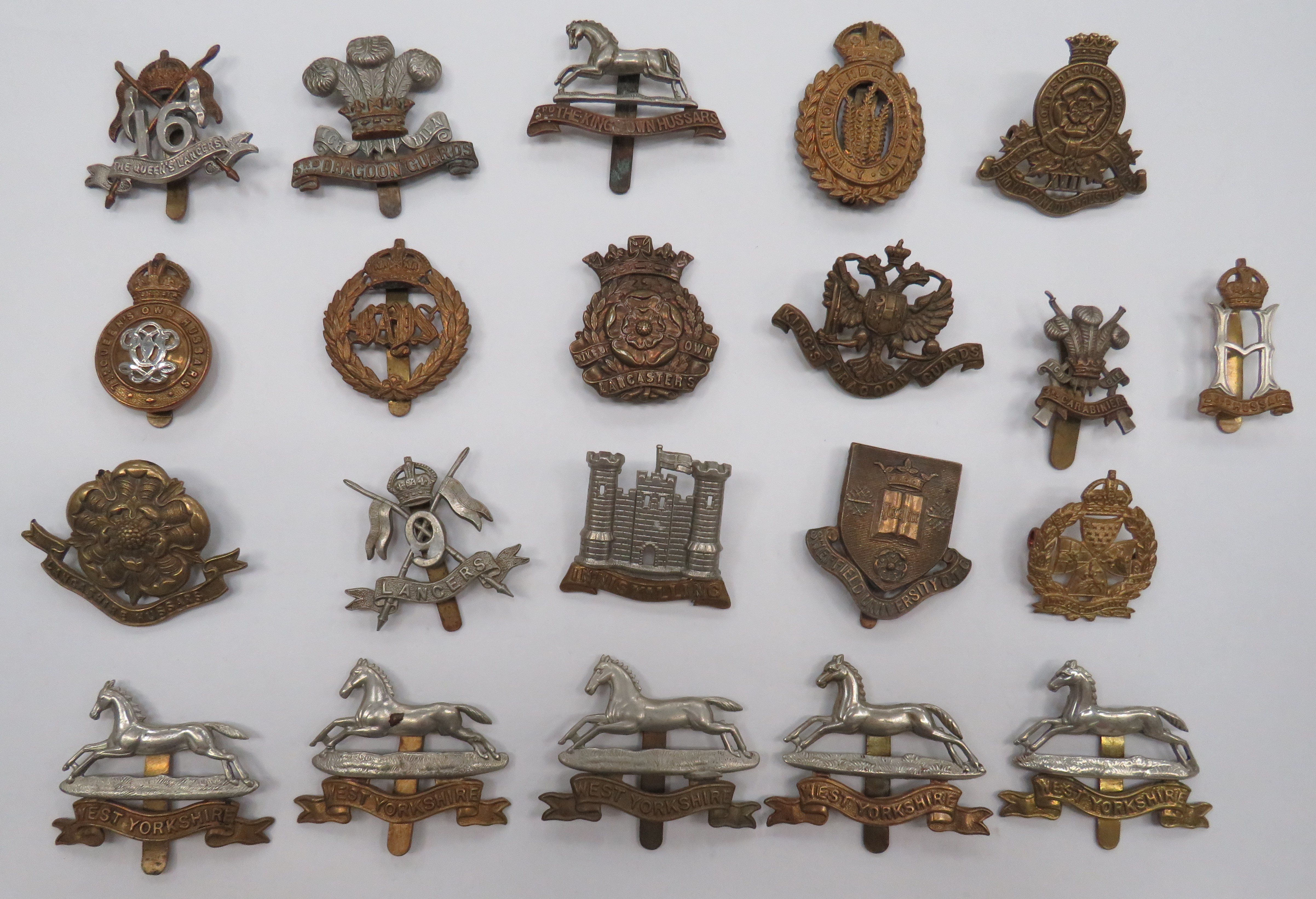 Selection of Cavalry and Yeomanry Cap Badges