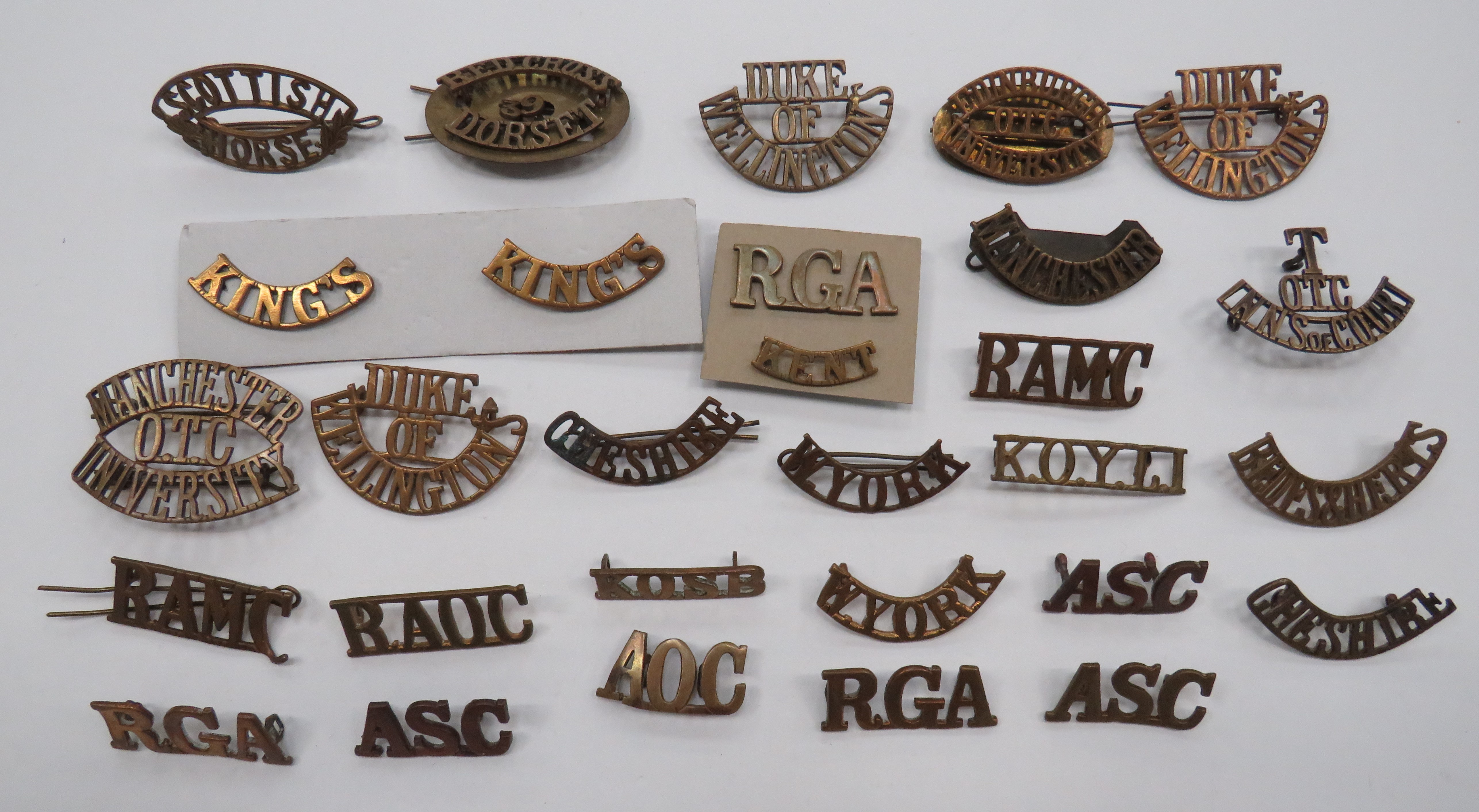 Selection of Brass Shoulder Titles