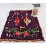 Boer War Transfer Printed Jug and 90th Embroidery