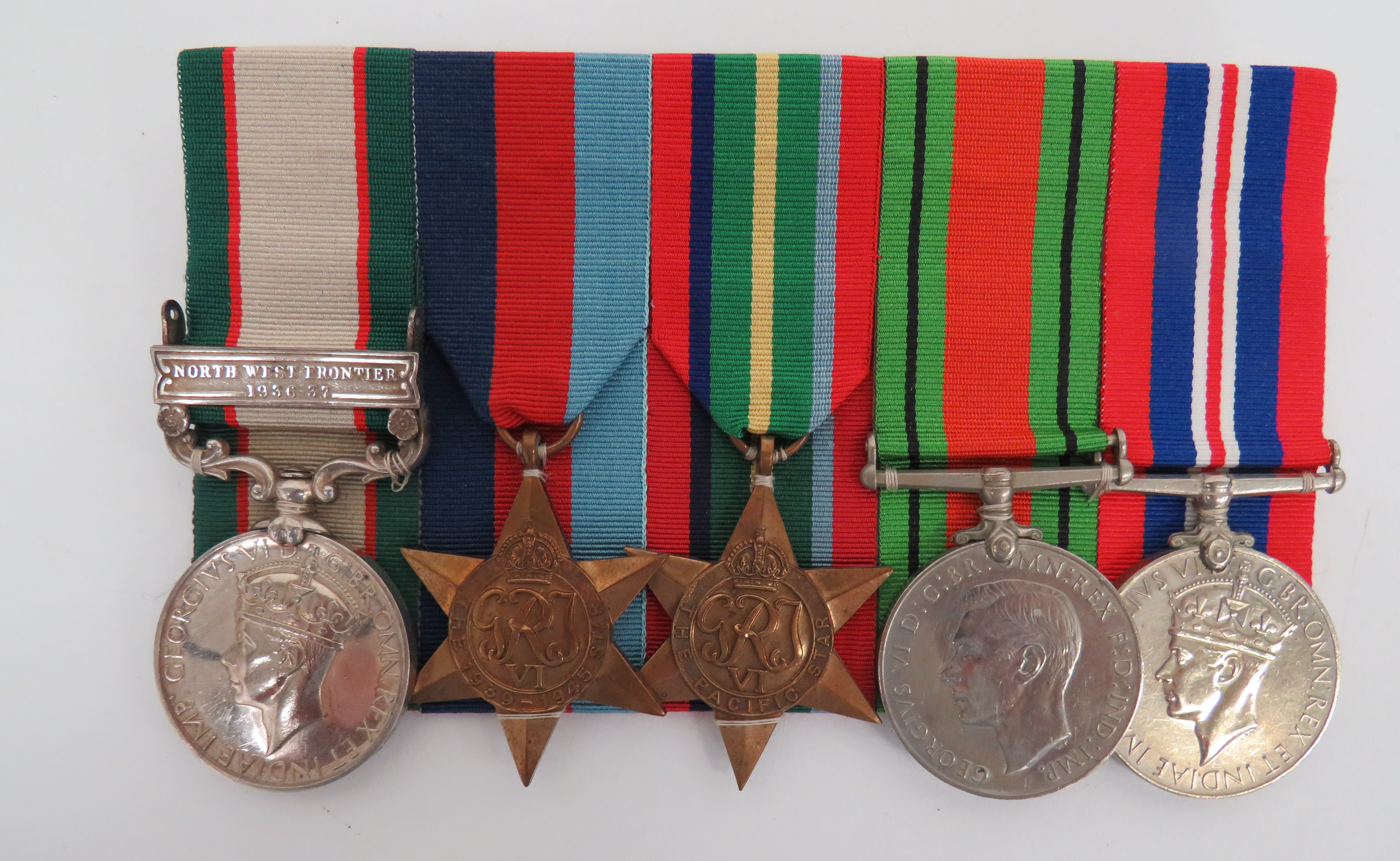 WW2 2-14 Punjab Regiment Battle For Hong Kong Casualty Group of Five Medals.