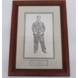 Original Pencil Drawing and Signature of Douglas Bader