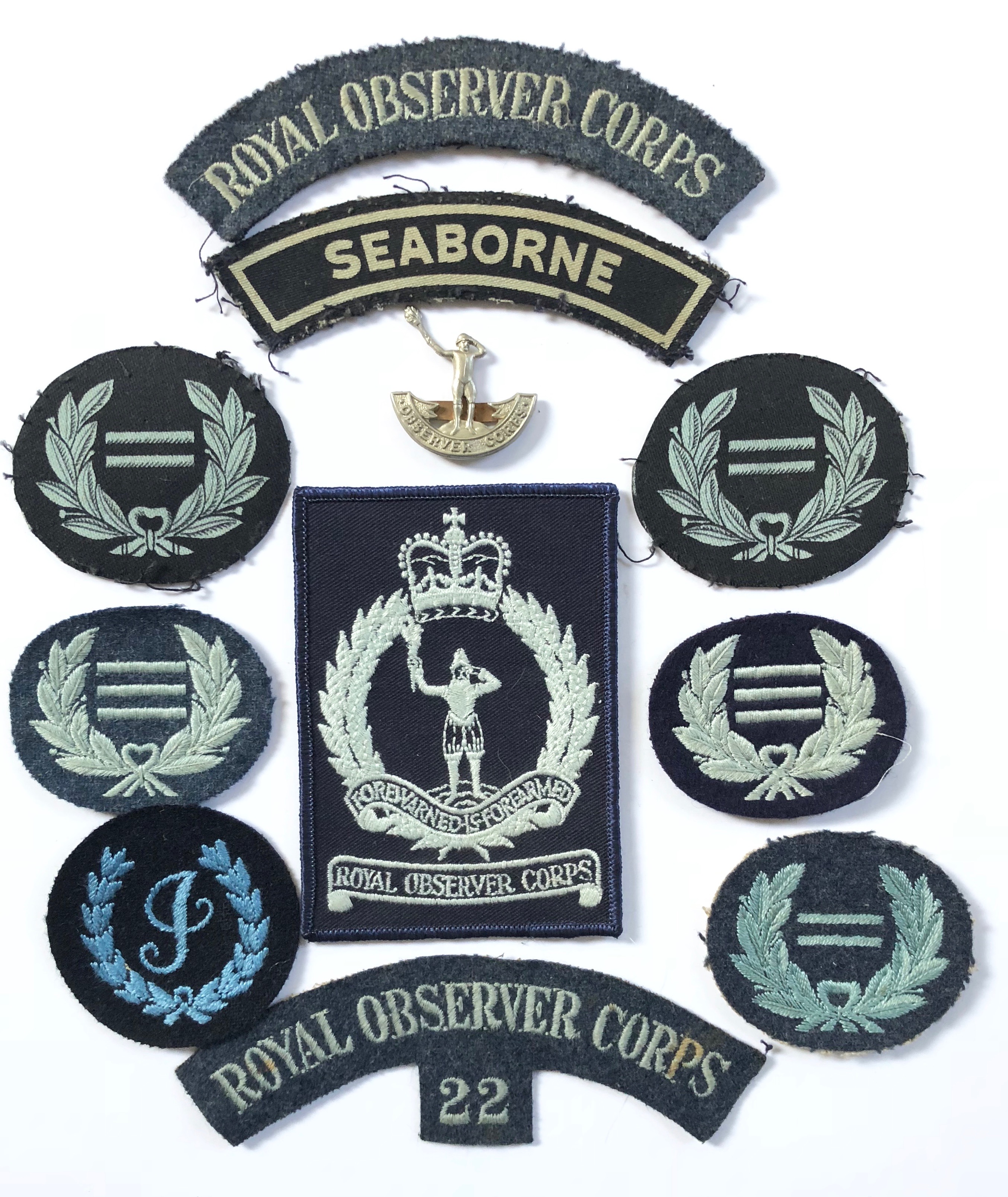 WW2 SEABORNE Royal Observer Corps WW2 Printed Shoulder Title.