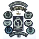 WW2 SEABORNE Royal Observer Corps WW2 Printed Shoulder Title.