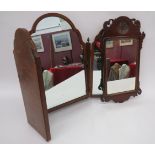 Georgian Style Walnut Fretted Wall Mirror.