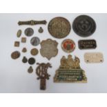 Selection of Antique & Vintage Safe Makers Brass Badges.