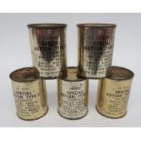 Five WW2 Pattern Unopened Special Ration Type 'C' Tins