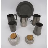 Quantity of 19th Century Pewter Tankards etc.