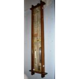 A Victorian oak cased Admiral Fitzroy barometer.,