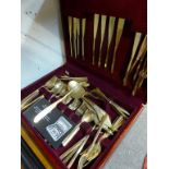 A boxed cutlery set.,