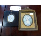 Two portrait miniatures on ivorine of beauties, one of Princess Louise (2)