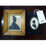 A mid 19th century gilded portrait silhouette plus another (2)