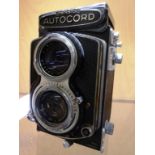 A vintage Minolta Autocord twin lens camera.