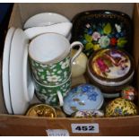 A nice collection of various enamel trinket boxes etc, to include Halcyon Days, Crummles, together