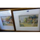 A pair of Leyton Forbes watercolours - Cottages.