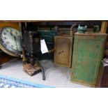 Two Pratts fuel cans, ESSO blue paraffin can, PCL master gauge and a Genko pillar drill. (5),