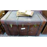 A large vintage "The Crescent" Steamer/travel trunk. with inner tray.