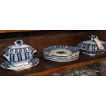 A collection of Cauldon England blue and white stoneware. (12)