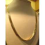 A 10ct gold snake link necklace,