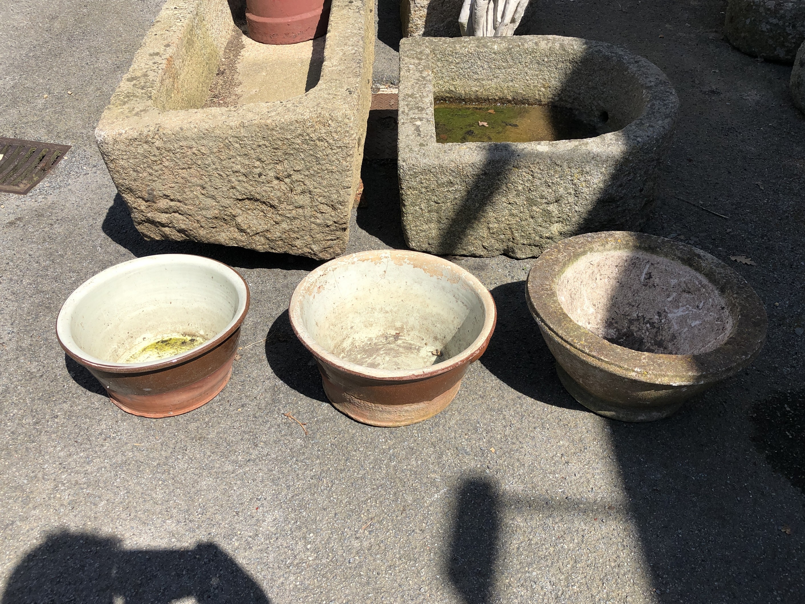 Three garden pots.