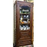 An antique part glazed mahogany display case.