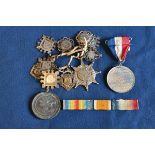 A selection of 10 Sunday school medals, mostly silver; plus a commemorative medal of George VI;