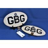 Two oval RAC GBG signs