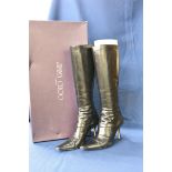 A boxed pair of Jimmy Choo black kid boots, European size 38 / UK 5.