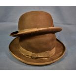 A Lincoln Bennett & Co bowler hat together with a Christy's London bowler hat (2)