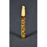 A Chinese cloisonn‚ cigarette holder early 20th century, decorated in green, blue and red enamels,