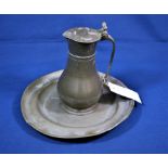 An 18th century Channel Islands pewter measure by A. Carter quart size, Guernsey flagon Type 1,