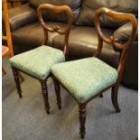 A pair of green upholstered balloon back chairs (2)