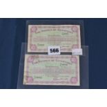 BRITISH BANKNOTES - The States of Guernsey Ten Shillings McCammon (GN43), serial numbers, 13S 0892 &