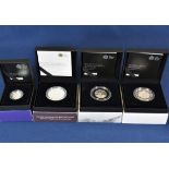 Coinage - A collection of cased commemorative silver proof coins comprising of 'The 100th