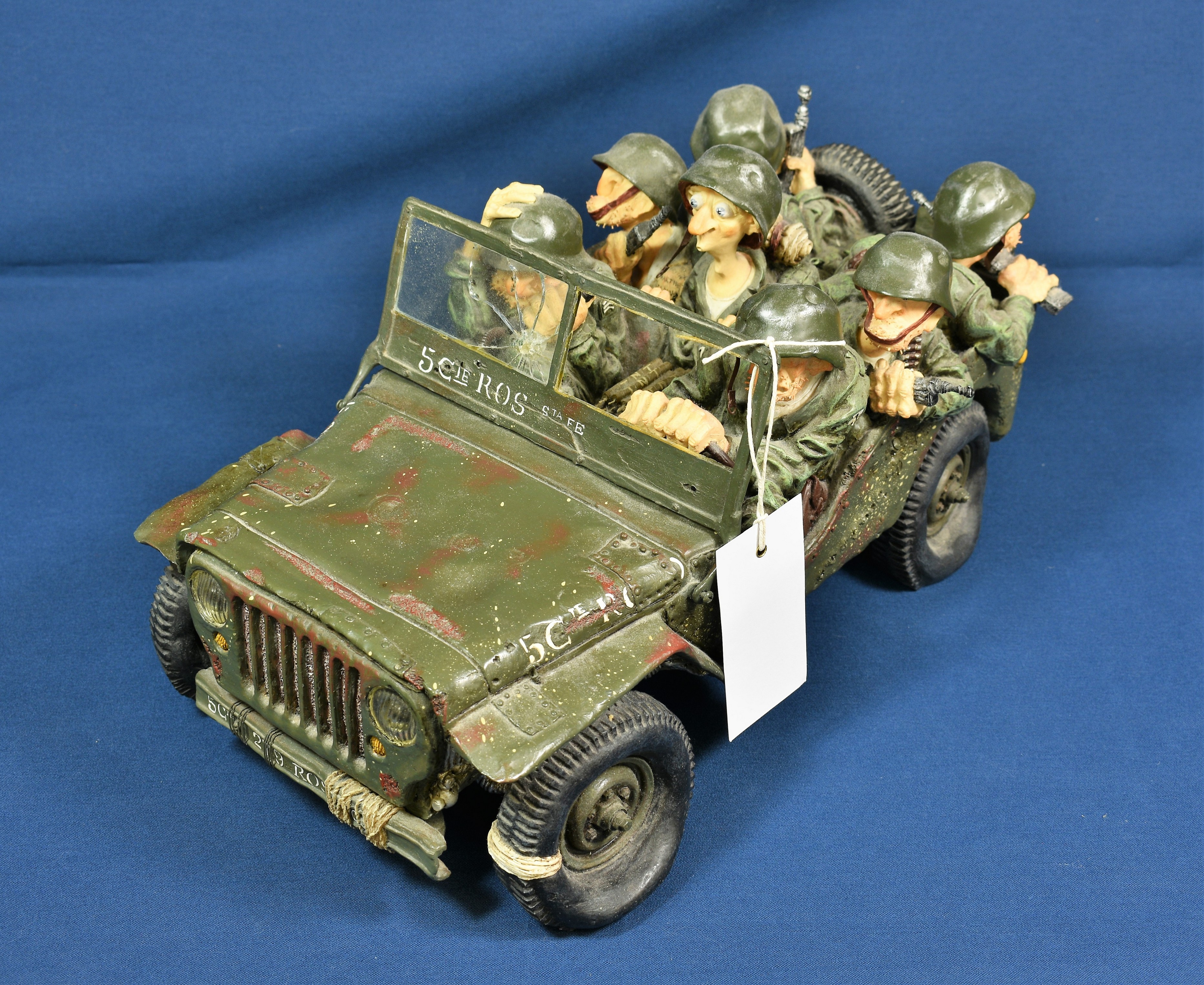 A Guillermo Forchino "Tour of Duty" army jeep.