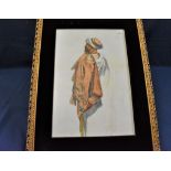 A framed watercolour of an Arabian man