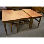 A vintage nest of tables, the largest with a magazine rack (3)