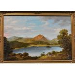 John Aylwin (British, 20th century) "Grassmere", oil on canvas, signed lower right,