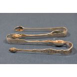 A pair of George III silver sugar tongs Peter, Ann & William Bateman, London, 1801, the shaped