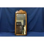 A Queen Anne style walnut wall mirror, early 20th century