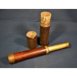 A three draw telescope signed T. Harris & Sons London.