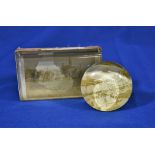 A vintage celluloid paperweight - Channel Islands interest the arched rectangular paperweight with