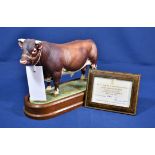 A Royal Worcester limited edition Dairy Shorthorn Bull, modelled by Doris Lindner model number