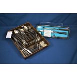 Joseph Rodgers Manhattan retro cutlery set, stainless steel with dark natural wood handles (67)