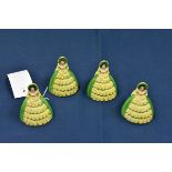 Four Carlton Ware napkin holders in the form of a lady in crinoline dress and bonnet.